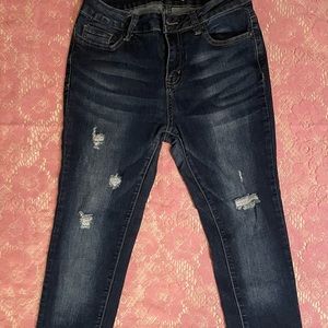 Encore Jeans, Size 5, Dark Wash, Faded, High Rise